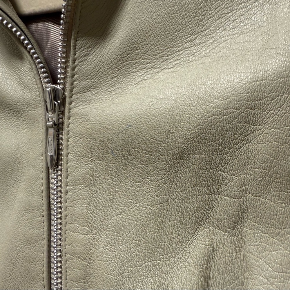 VTG 70s Cream Leather Cafe Racer Jacket UK Small Made in England - Picture 6 of 16